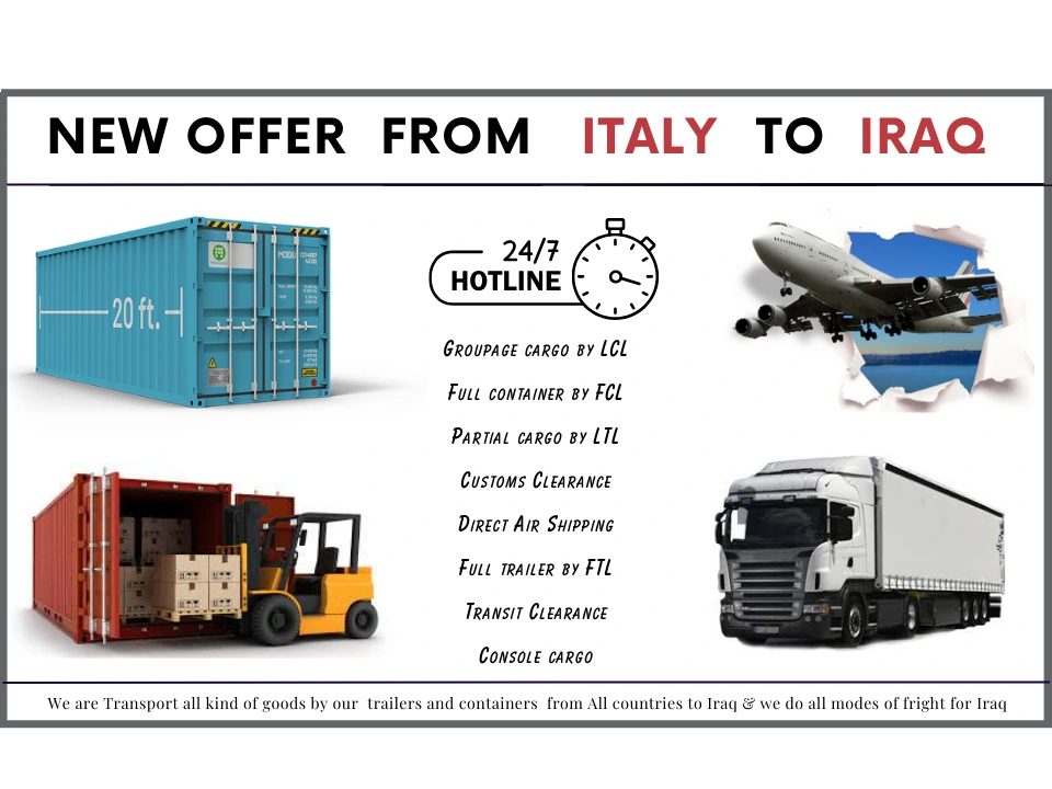 Transportation from Italy to Iraq